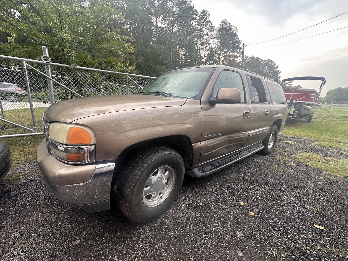 SUV picked up from the yard